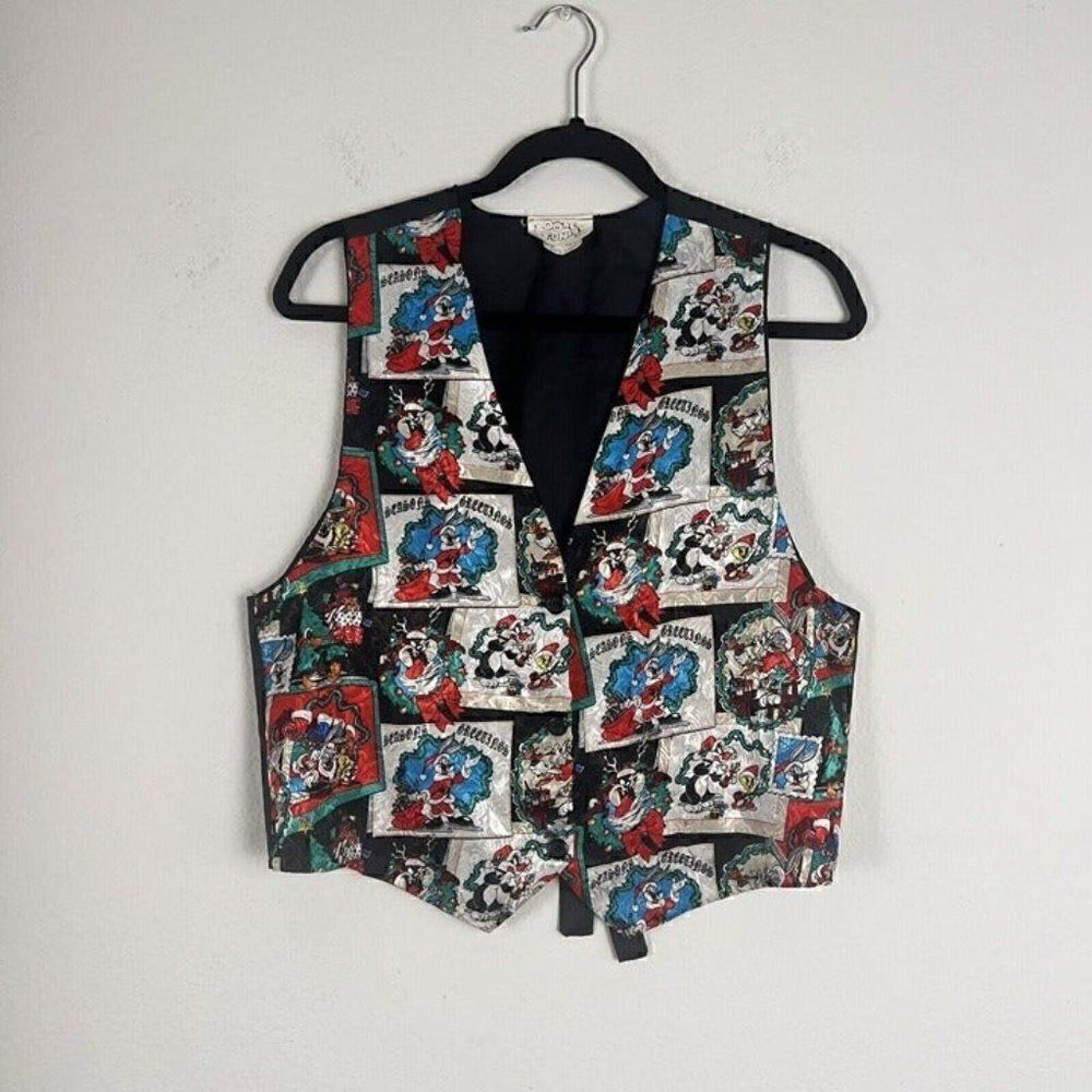 Looney Tunes Vintage 1994 Vest Season's Greetings Christmas Top Unisex One Size